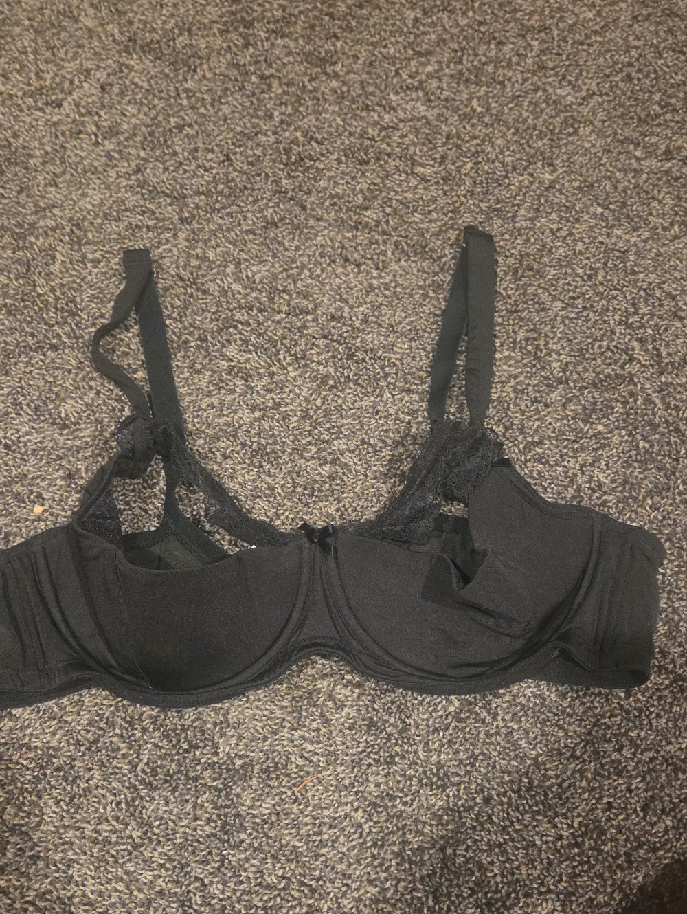 Cacique Black Lace-Accent Underwire Bra